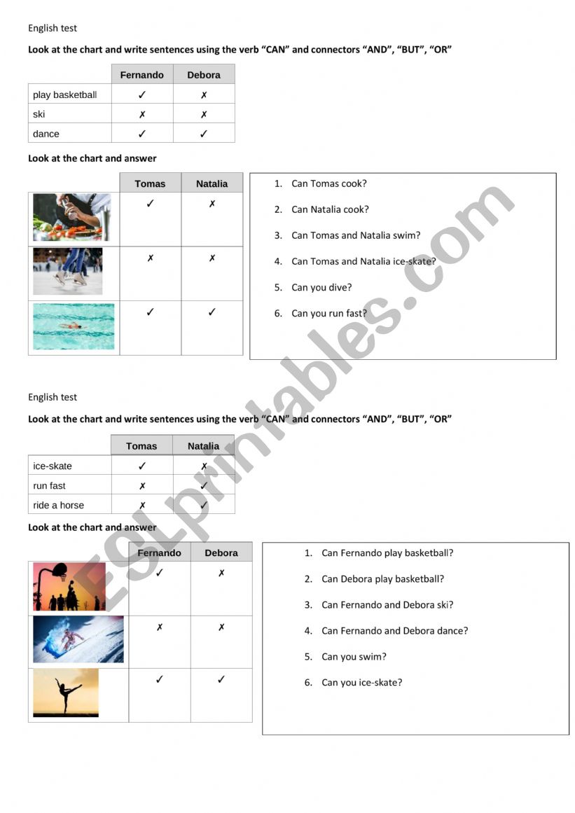 CAN FOR ABILITIES worksheet