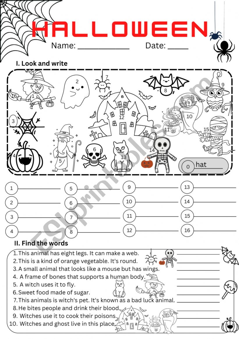 Halloween quiz worksheet