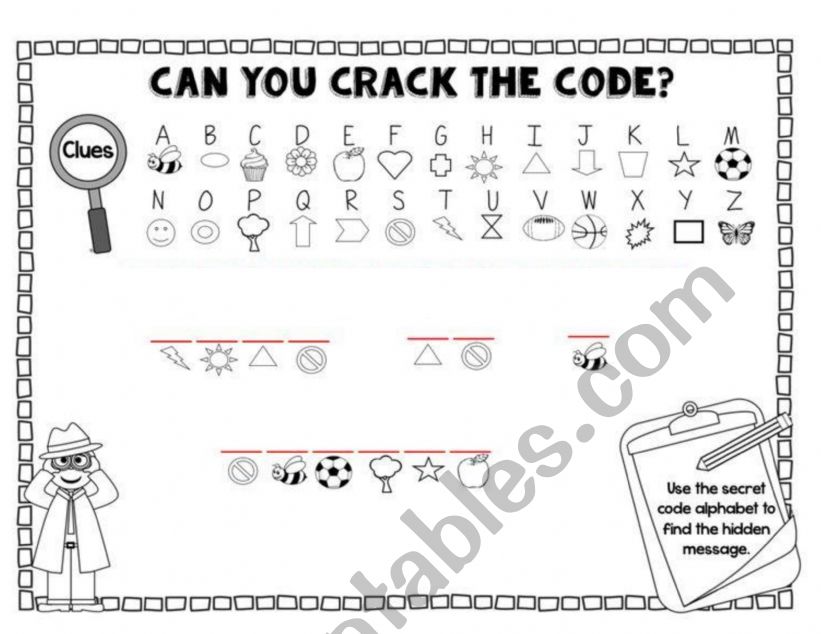 crack the code worksheet
