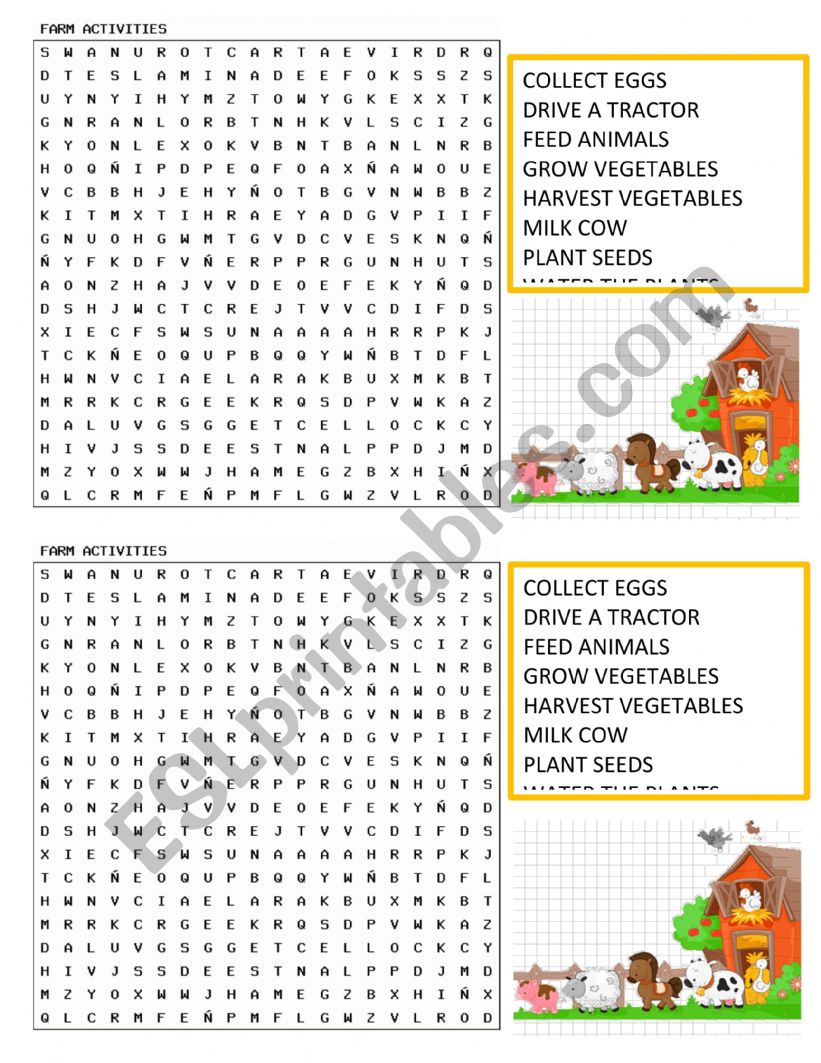 FARM ACTIVITIES worksheet