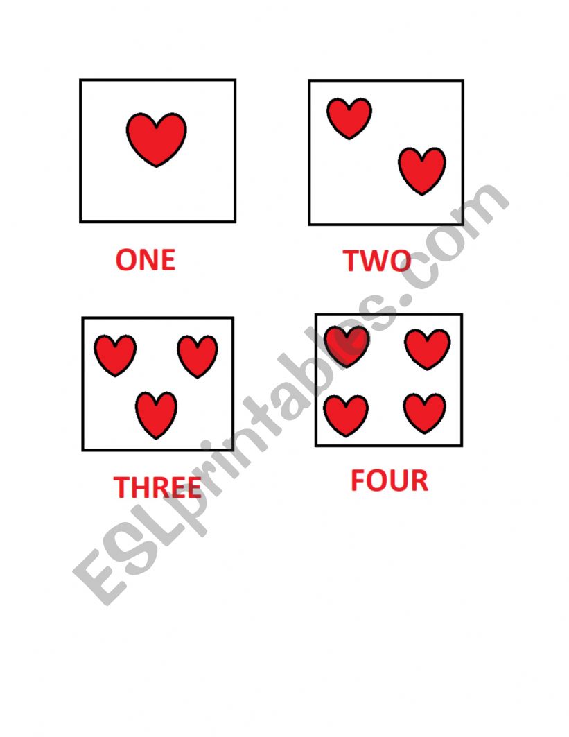 Numbers 1-4 worksheet