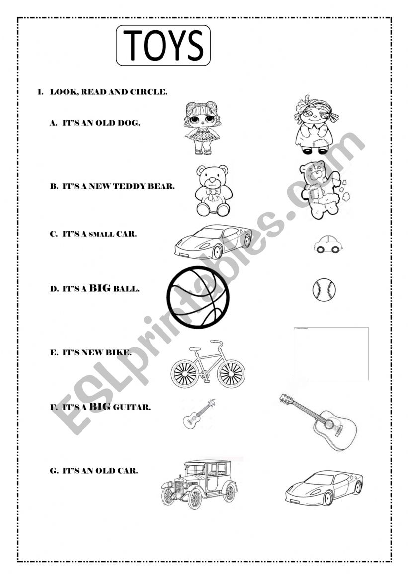 TOYS worksheet