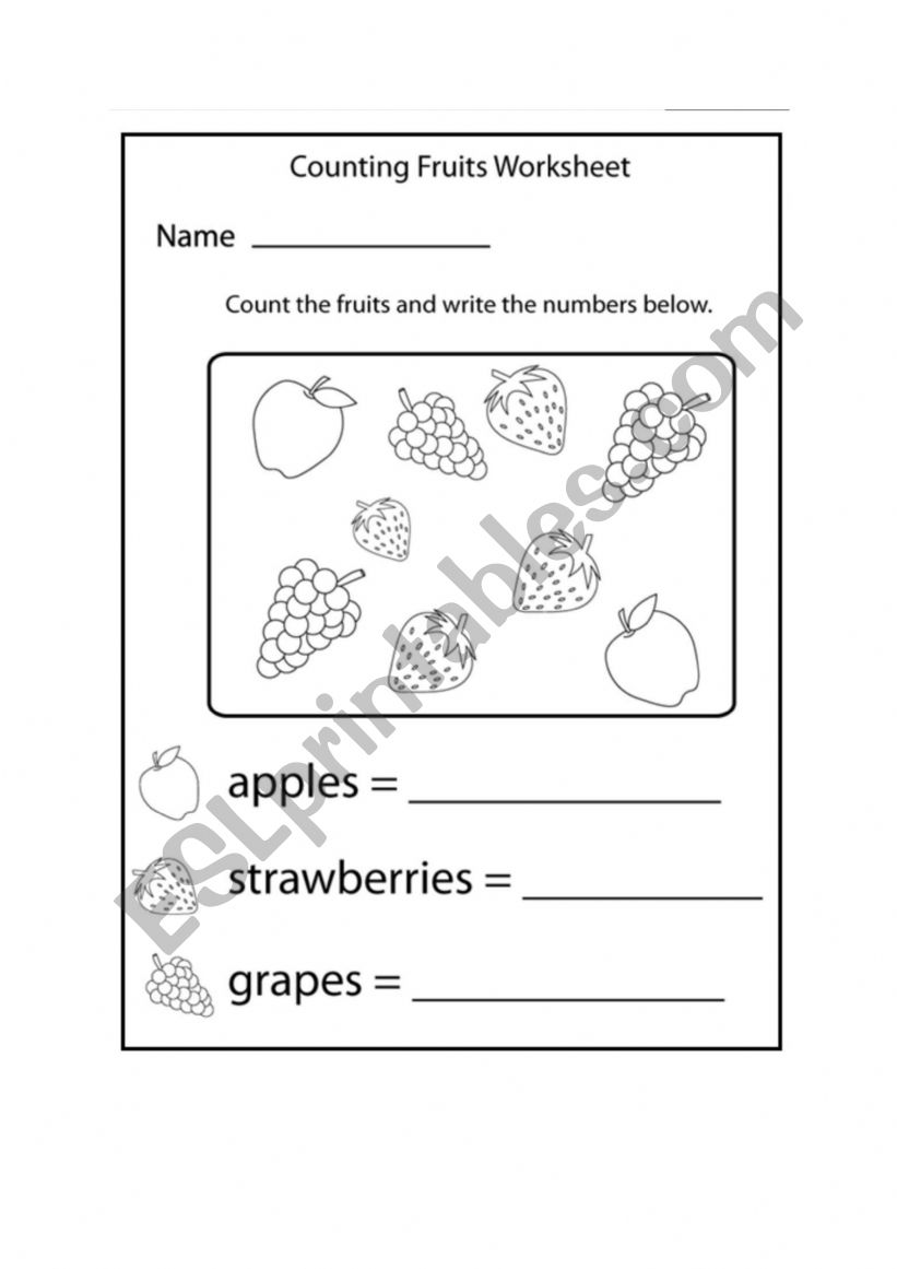 Fruits worksheet