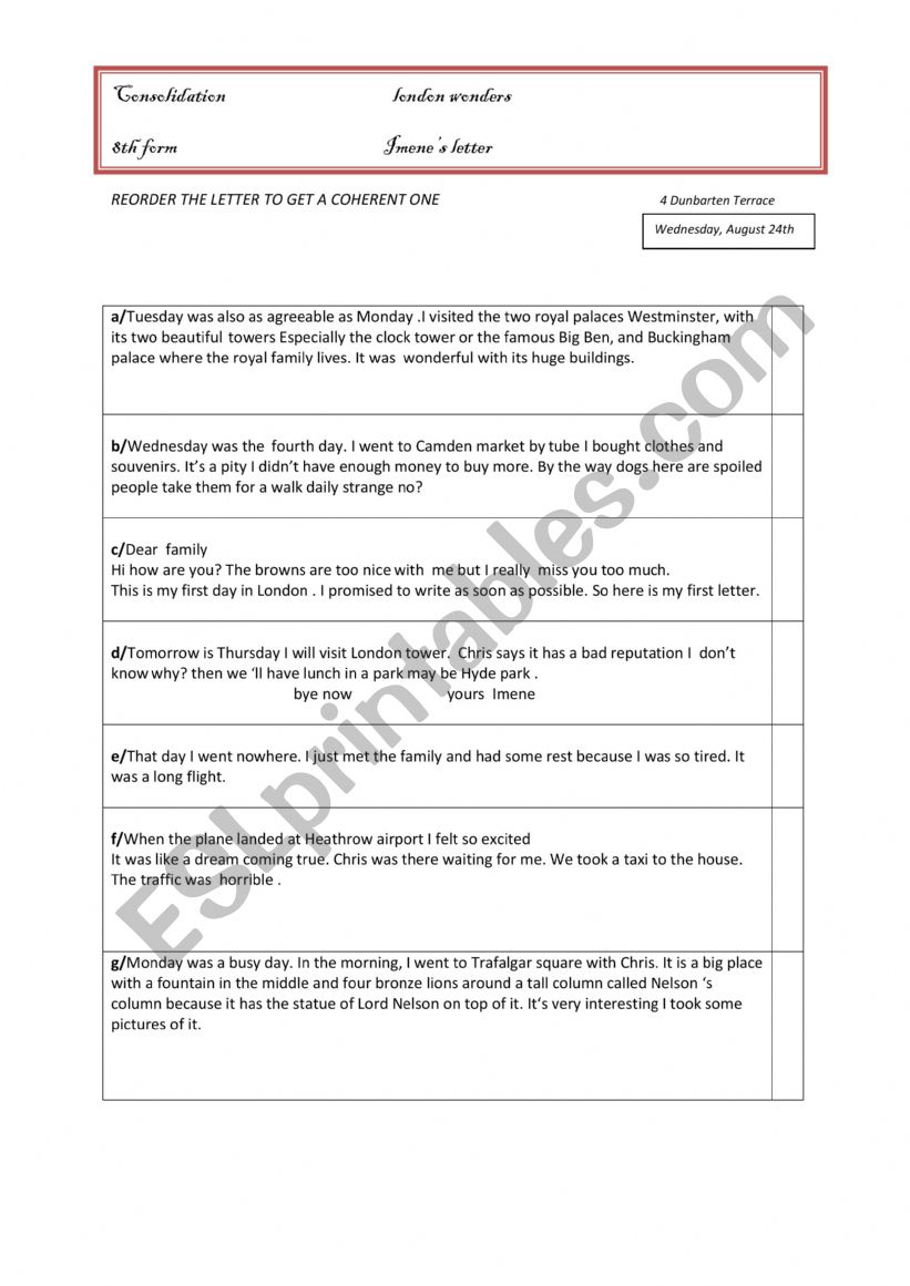 WRITING CORRECTION IMENE�S LETTER