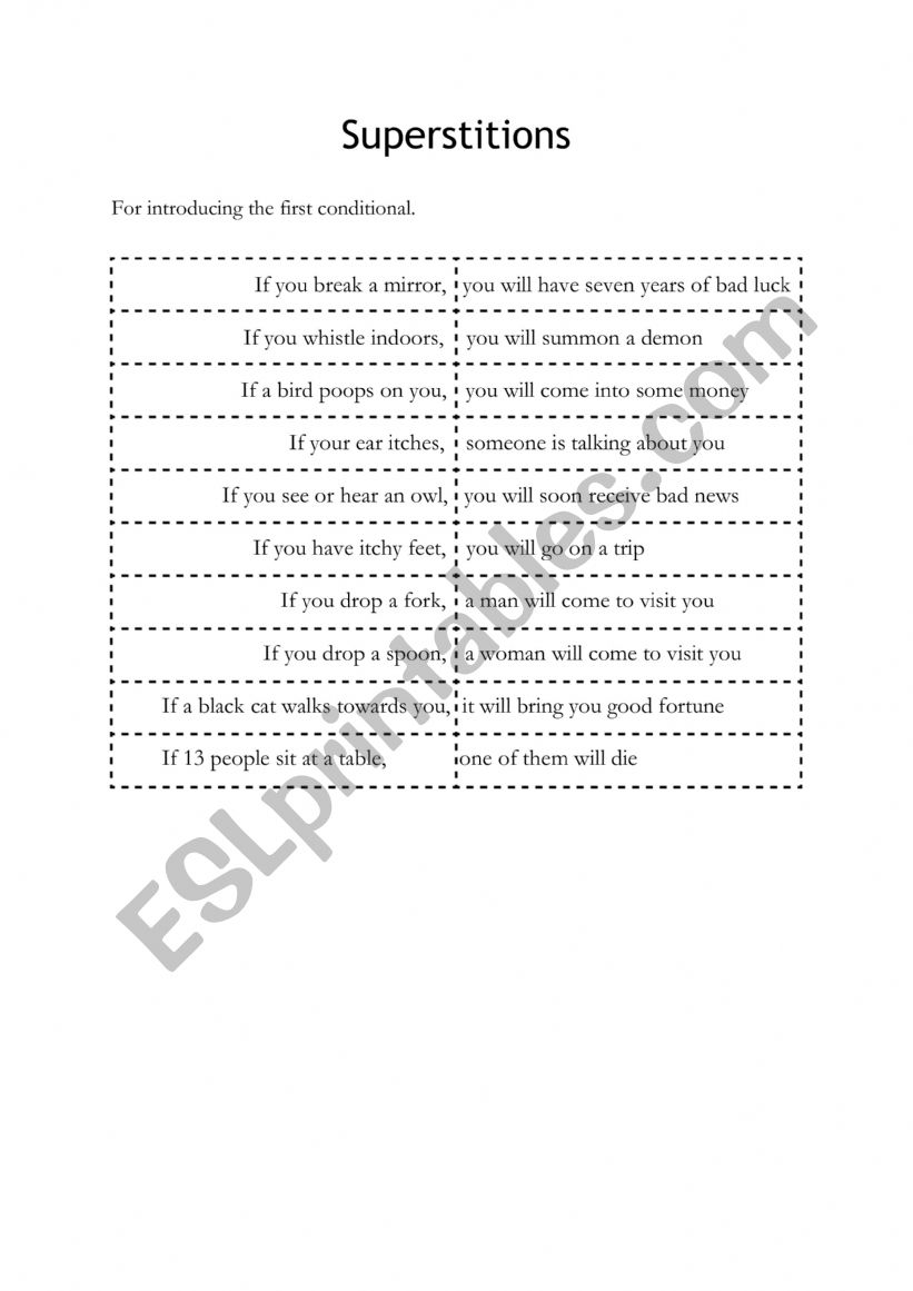 first conditional worksheet