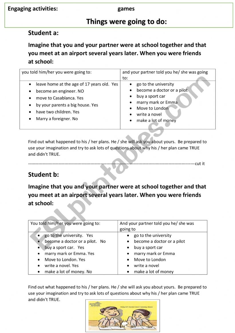 Engaging games for speaking worksheet