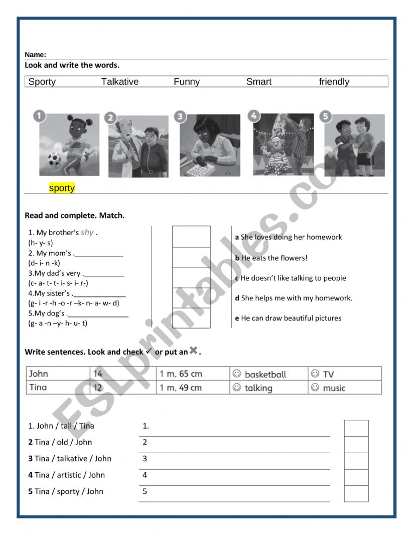 Simple Present TEST worksheet