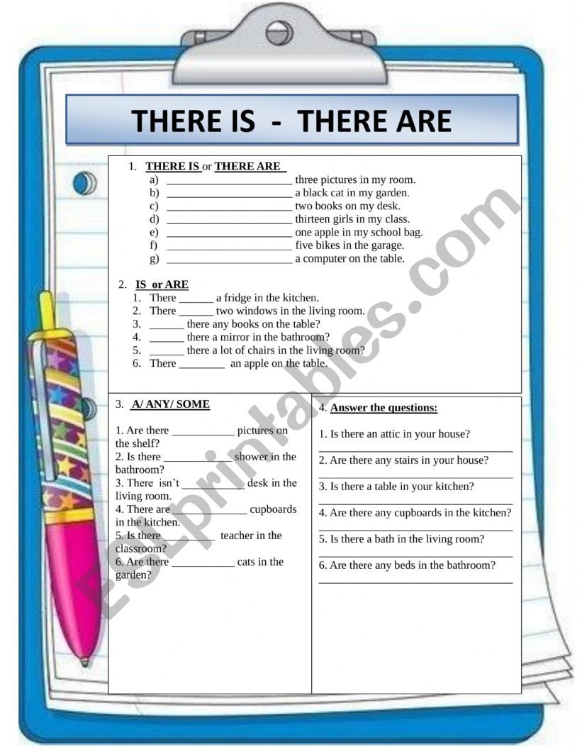 There is - There are worksheet