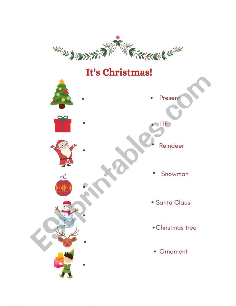 Christmas Match worksheet