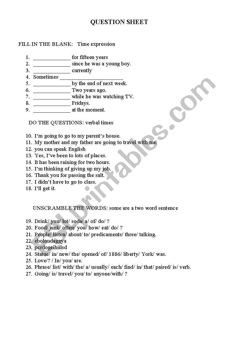 TIC TAC TOC 1 worksheet