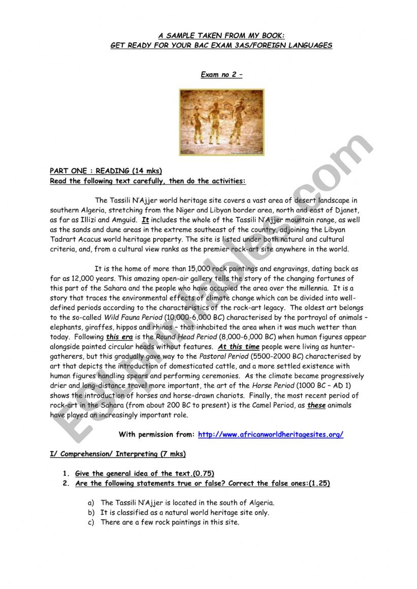 THE TASSILI N�AJJER worksheet