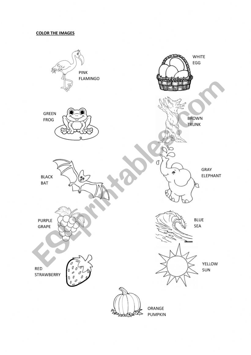 Color the Objects worksheet