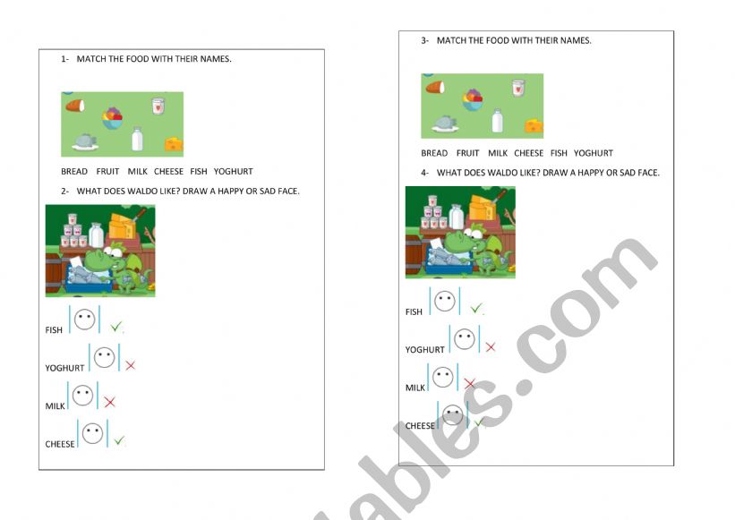 Food worksheet