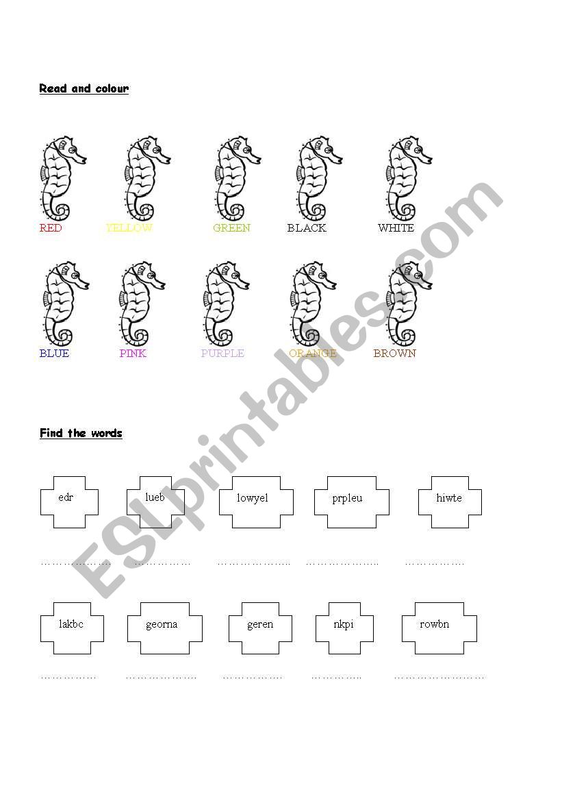 COLOUR PRACTICE worksheet