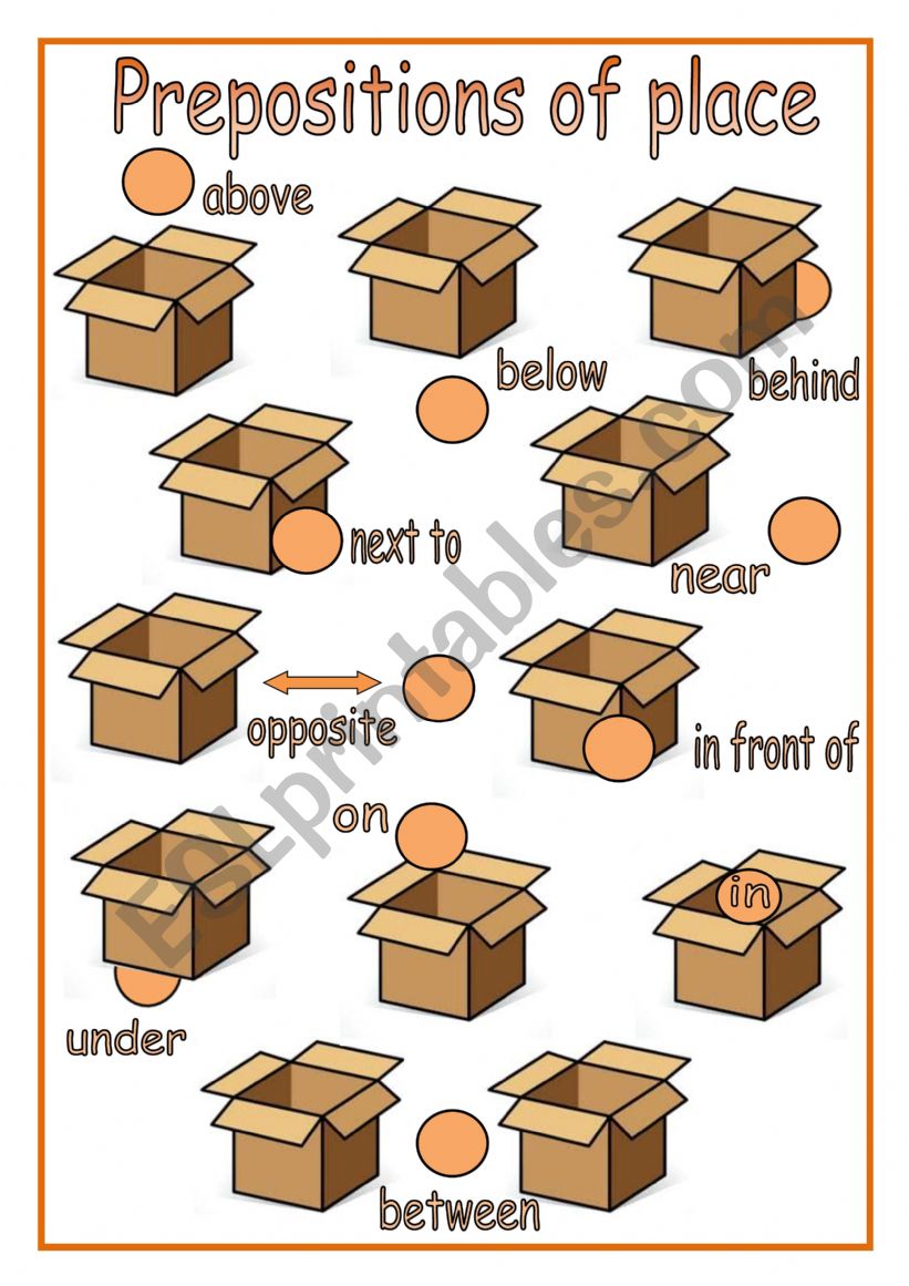 Prepositions of place worksheet