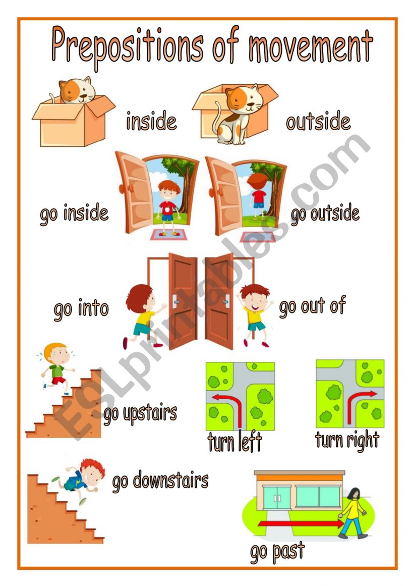 Prepositions of movement worksheet