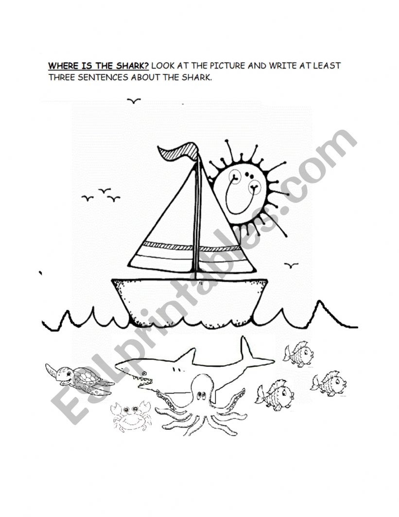 Where is the shark? worksheet