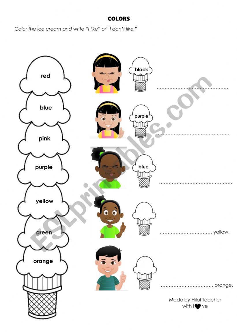 Colors worksheet