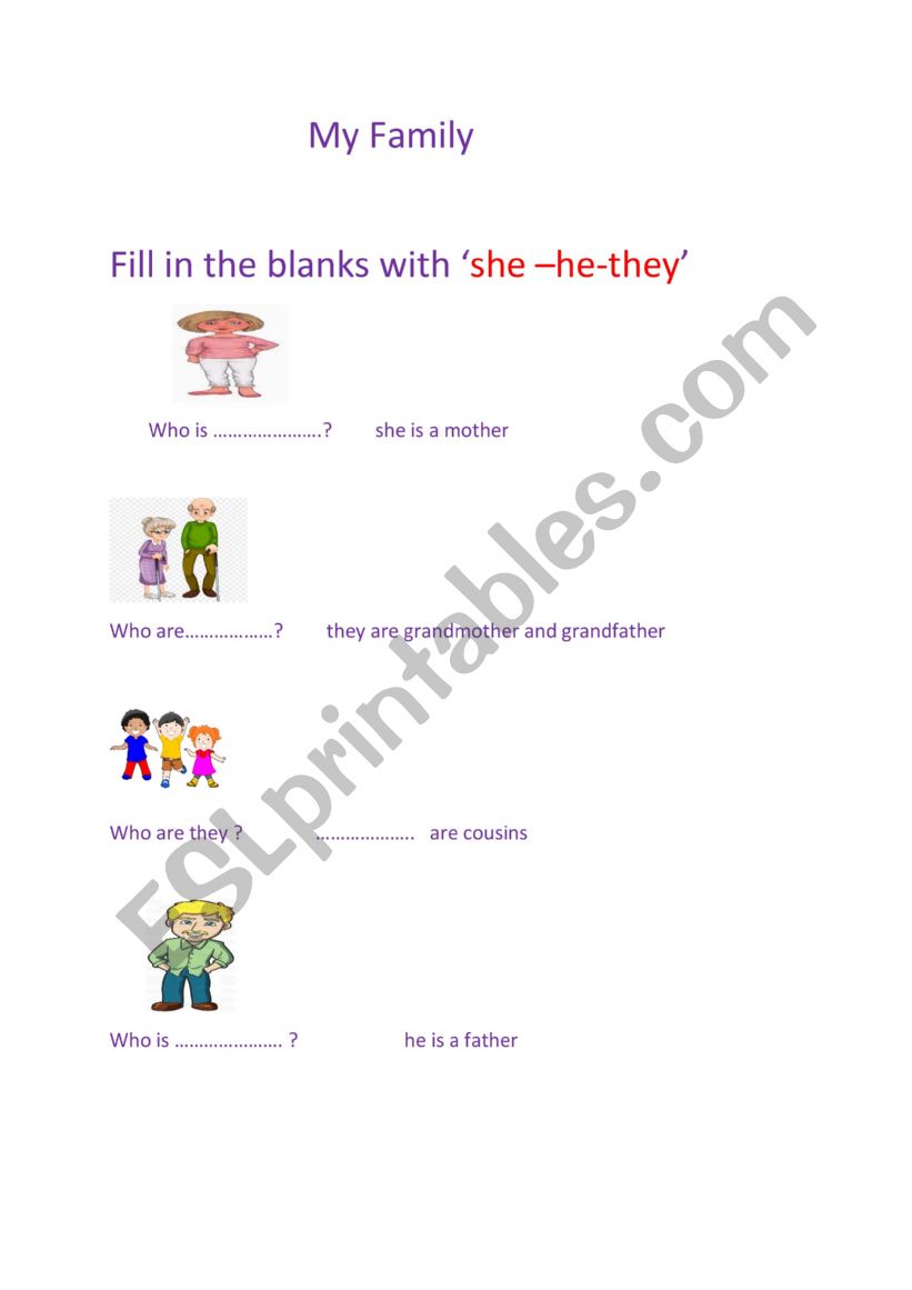 subect pronouns worksheet