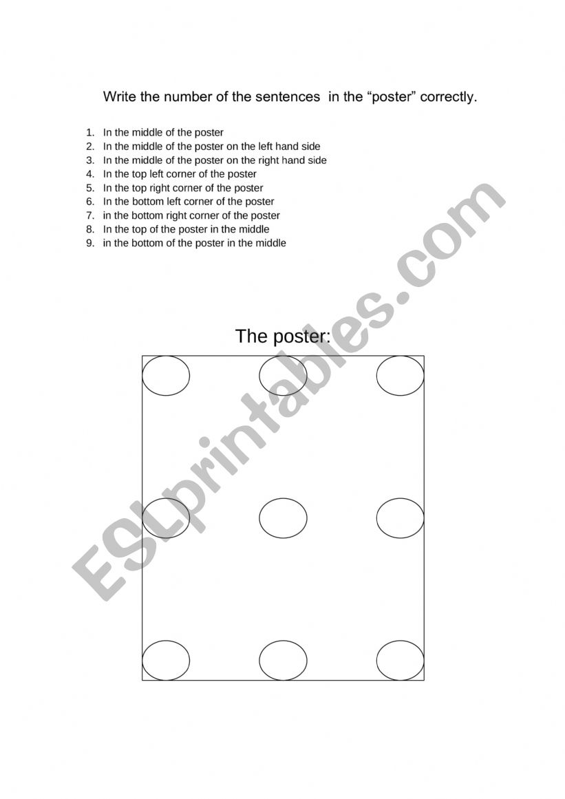 Prepositions task worksheet