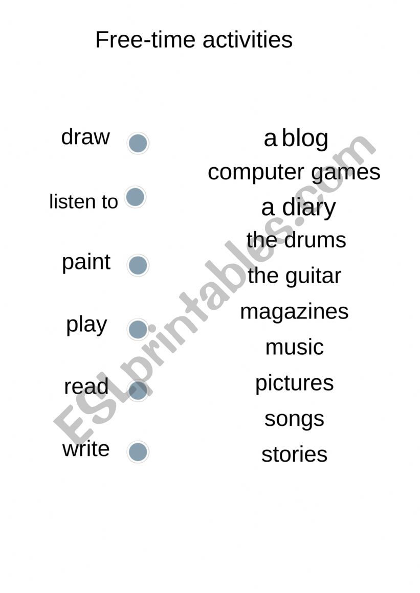 free time activities  worksheet