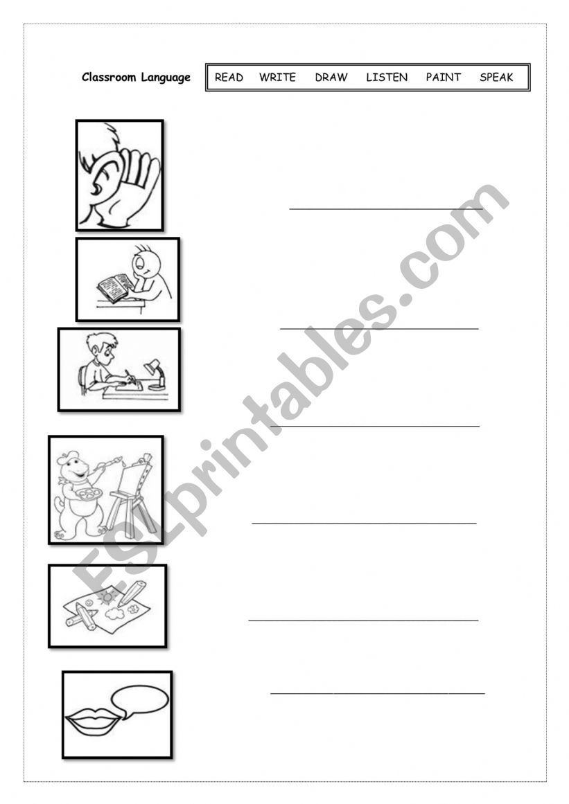 Classroom Language  worksheet