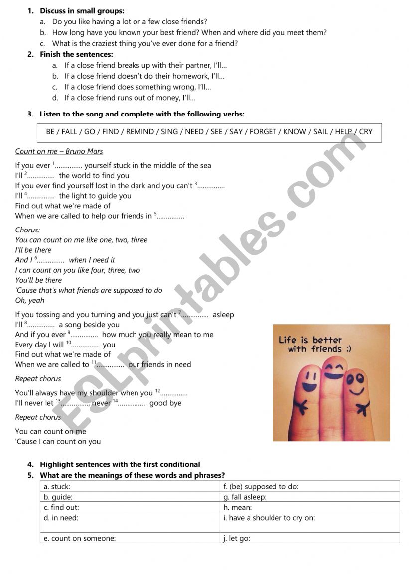 Song Worksheet 