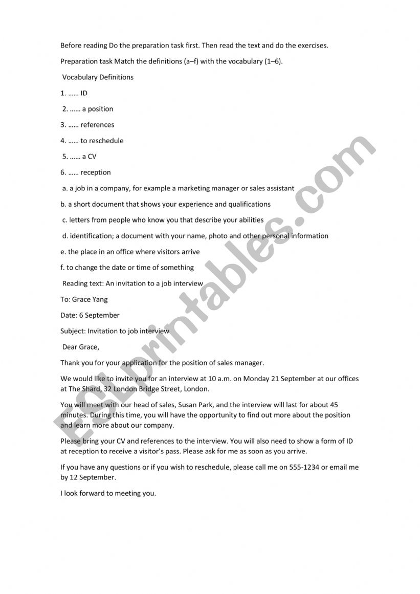 Joven Interview worksheet