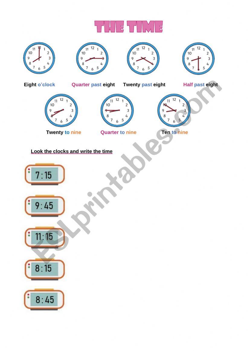 The Time worksheet