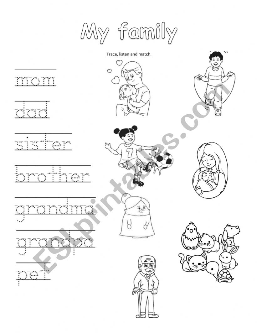 My family vocabulary  worksheet