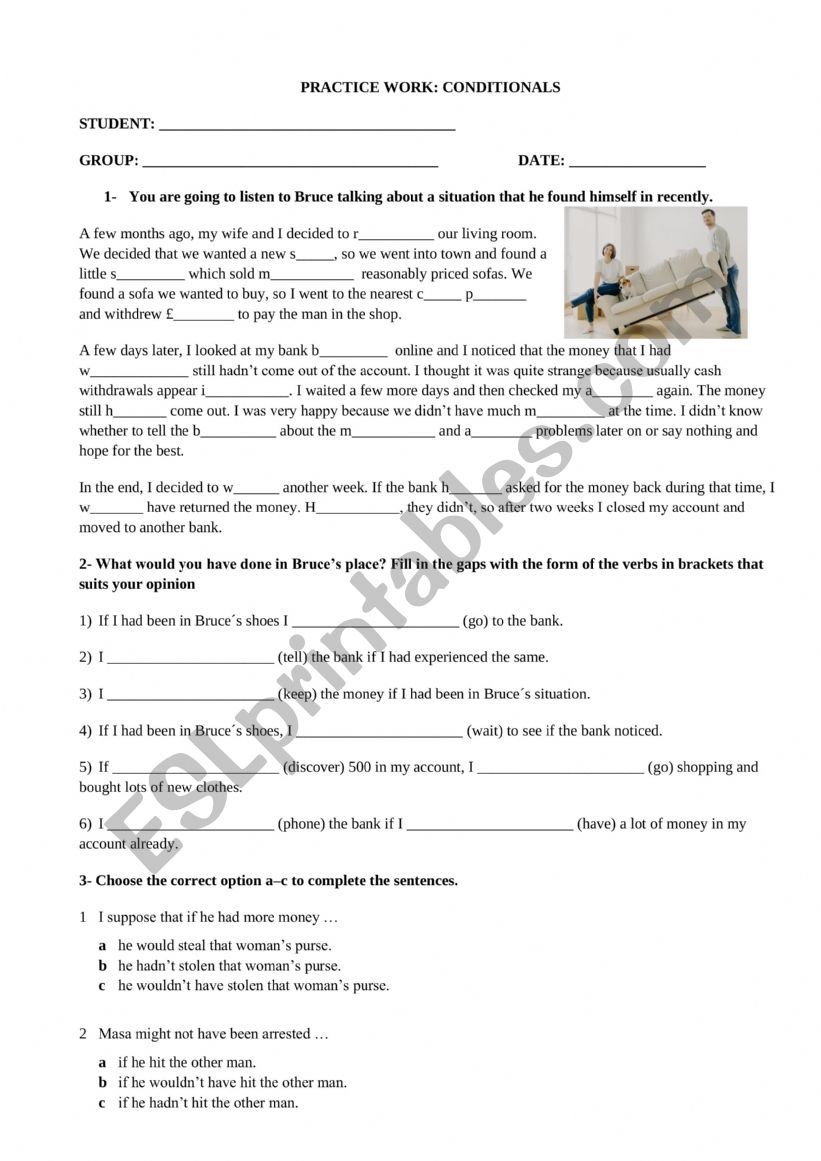 CONDITIONAL 3 worksheet