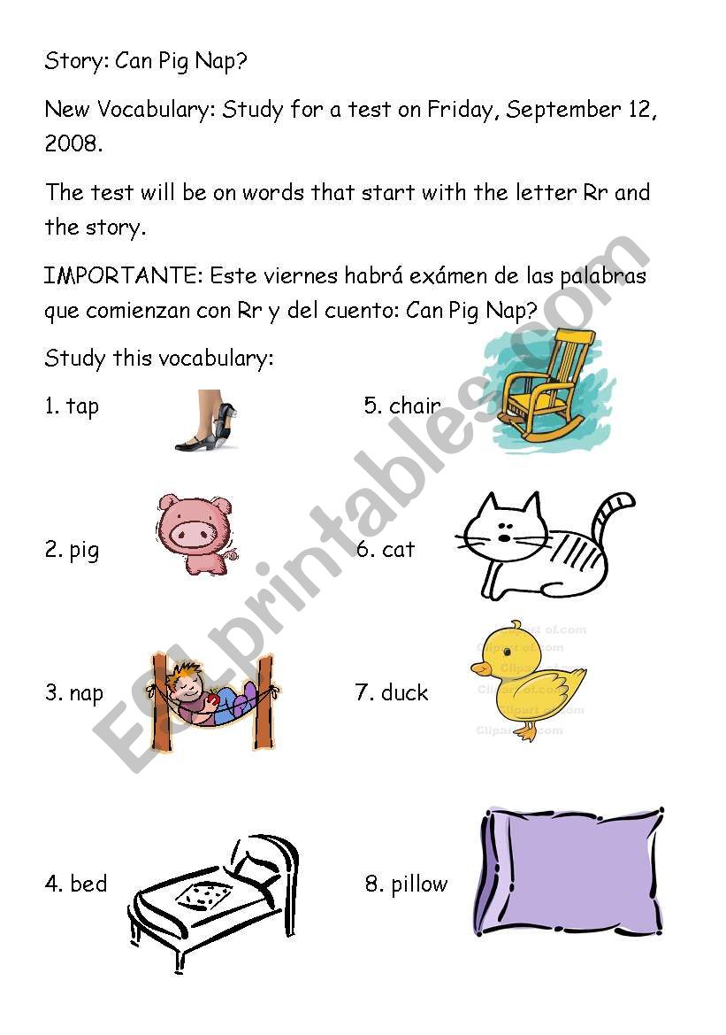 Can Pig Nap? worksheet