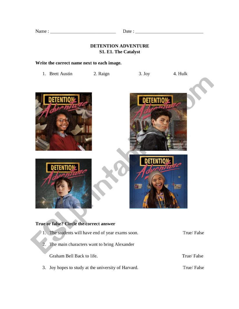 Detention Adventure E1 questions 