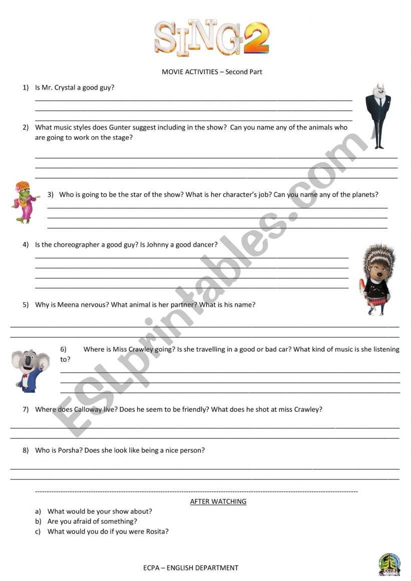 Sing 2 - Movie Activities (Part 2)