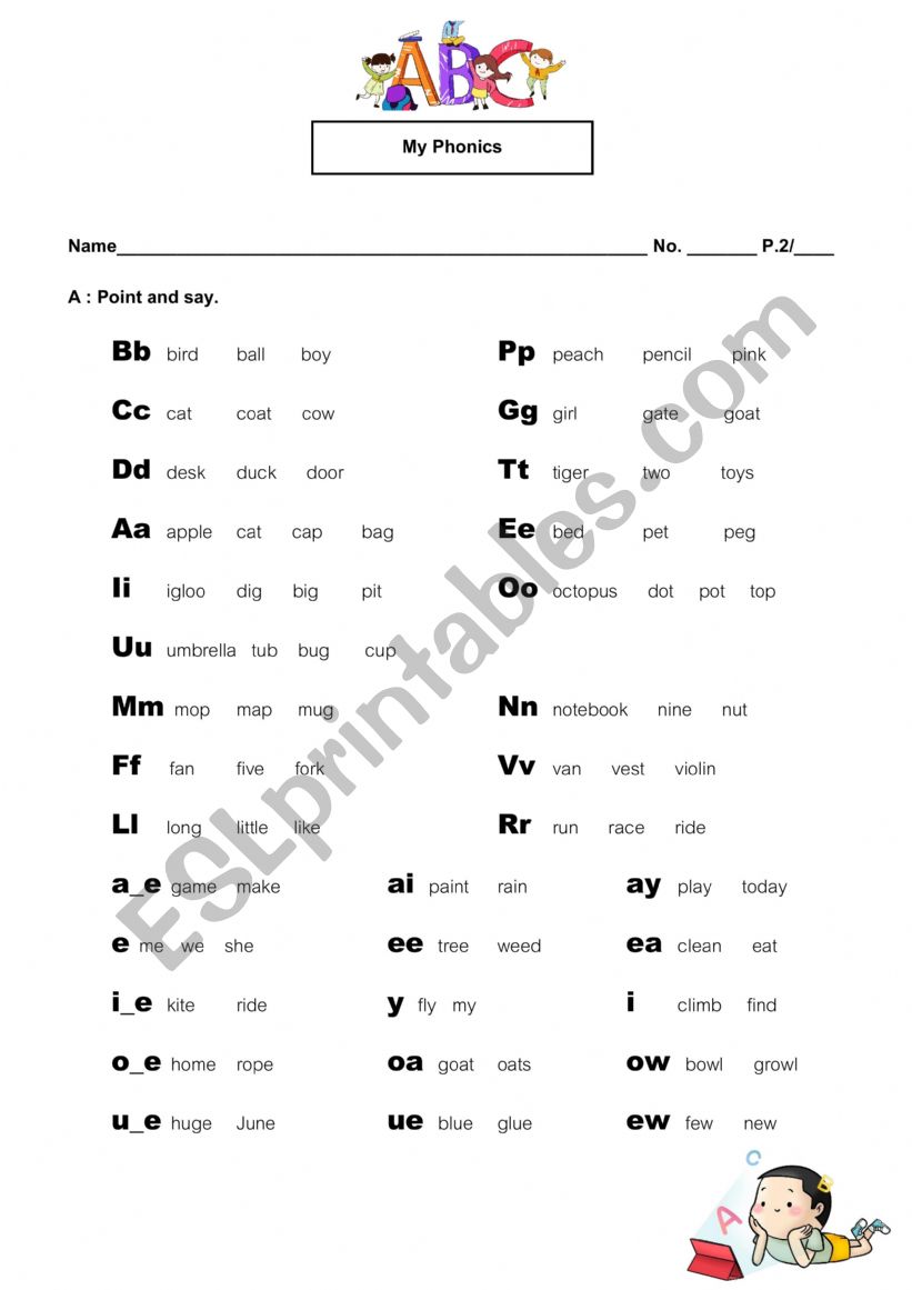 Phonics worksheet