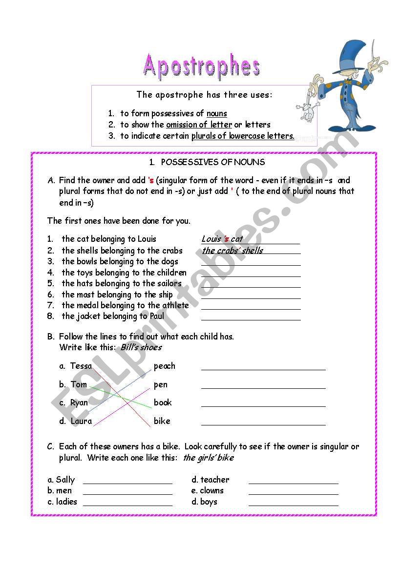 Apostrophes worksheet