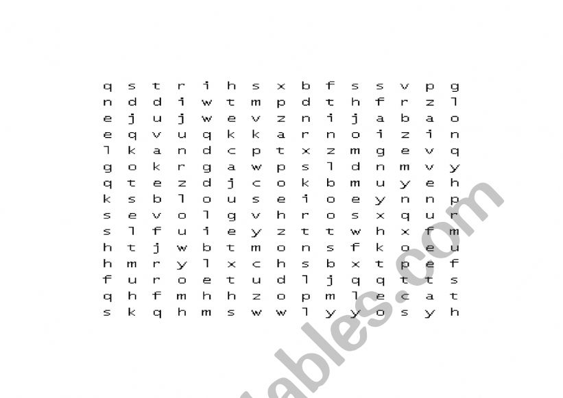 clothes word puzzle worksheet