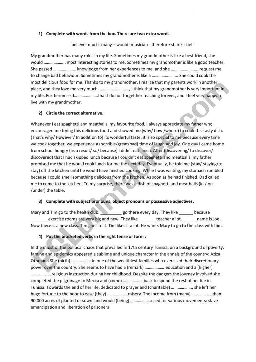 Revision for 1st graders worksheet