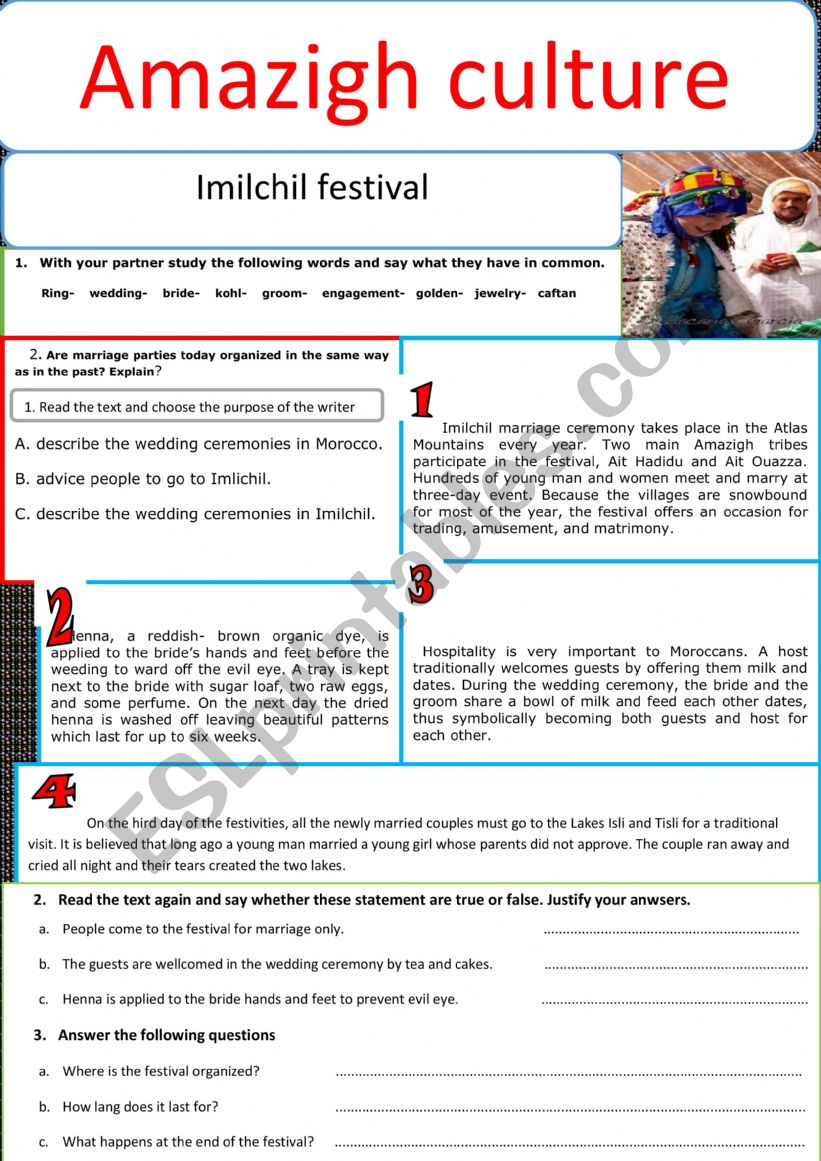 Ancient culture of Morocco worksheet