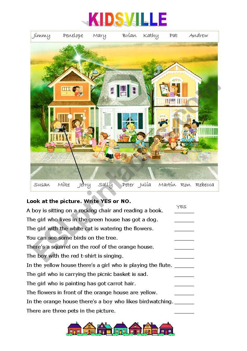 Kidsville worksheet