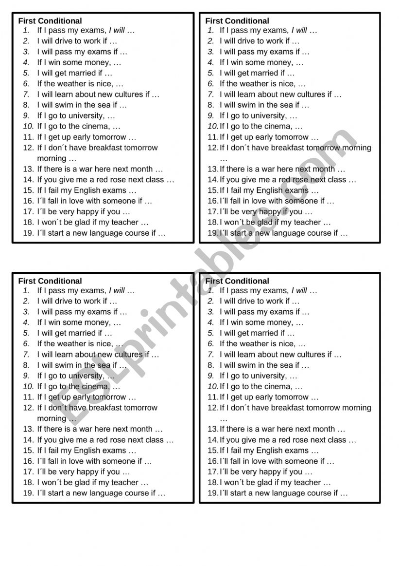 First Conditional worksheet