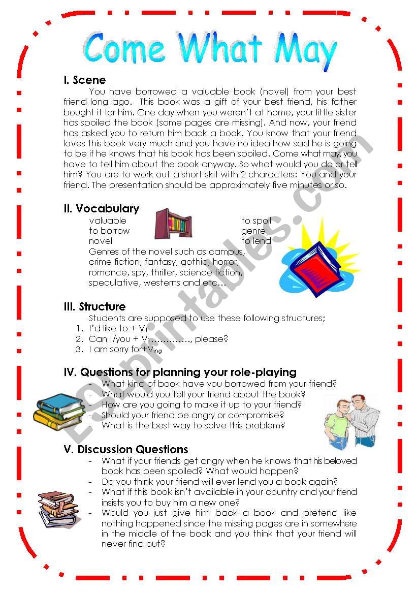 Role Play - Come what may worksheet