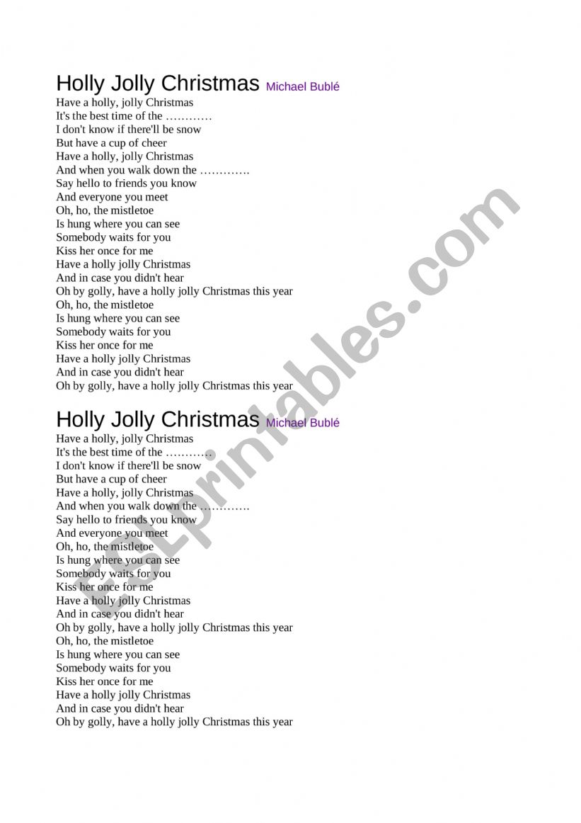 Holly Jolly Christmas - Micheal Bubl