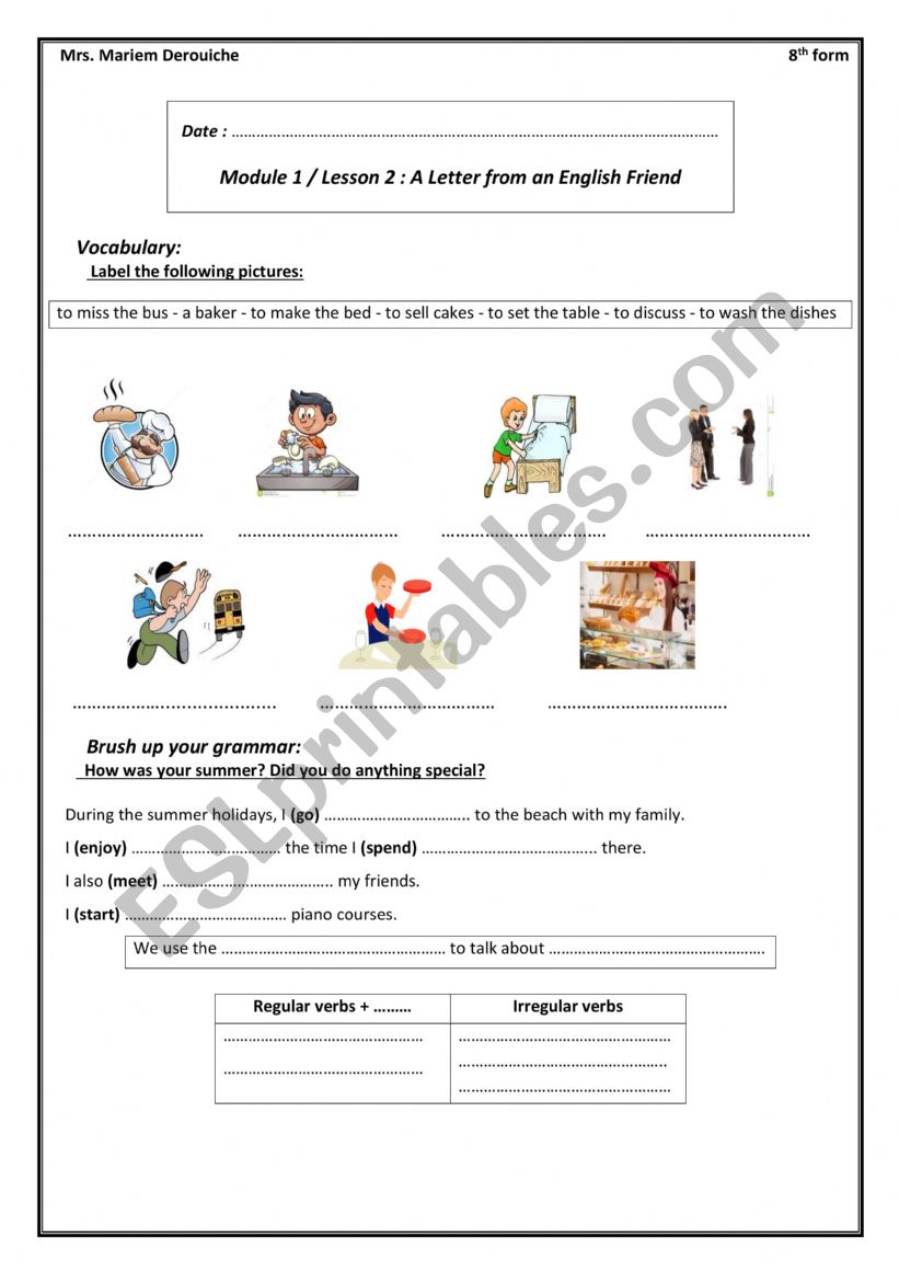 A letter from an English Friend + can she go to London - ESL worksheet by  Mariem Derouiche