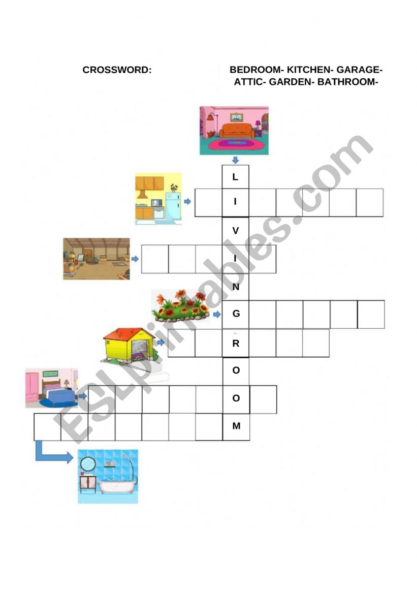 HOUSE CROSSWORD worksheet