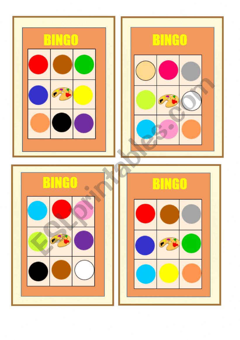 BINGO COLORS worksheet