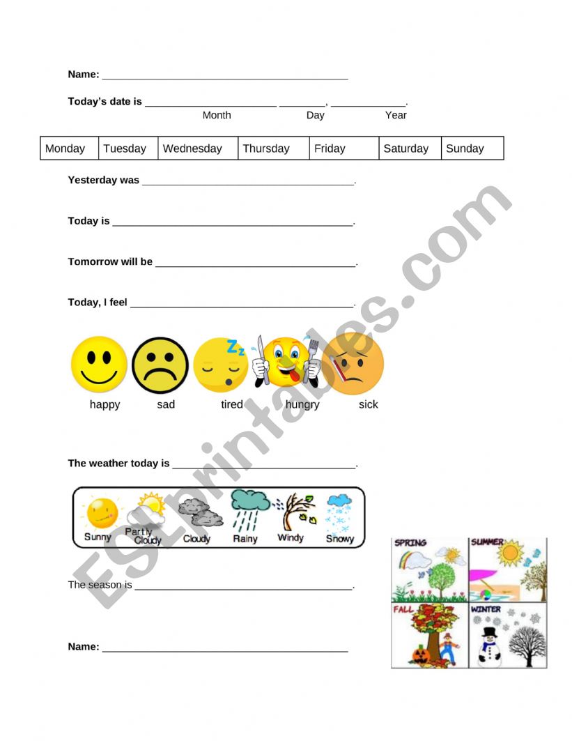 Daily Writing ESL Worksheet By Sogrady6 Daily Writing ESL Worksheet By Sogrady6