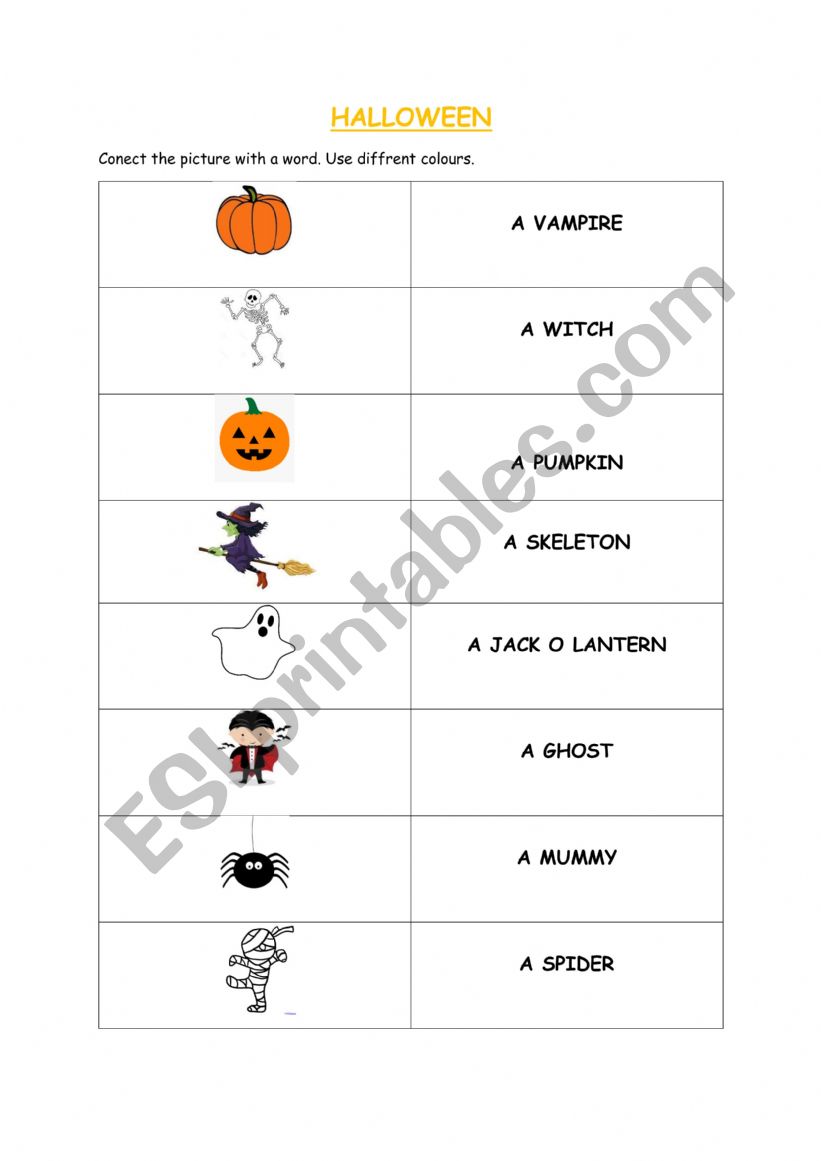 Halloween worksheet