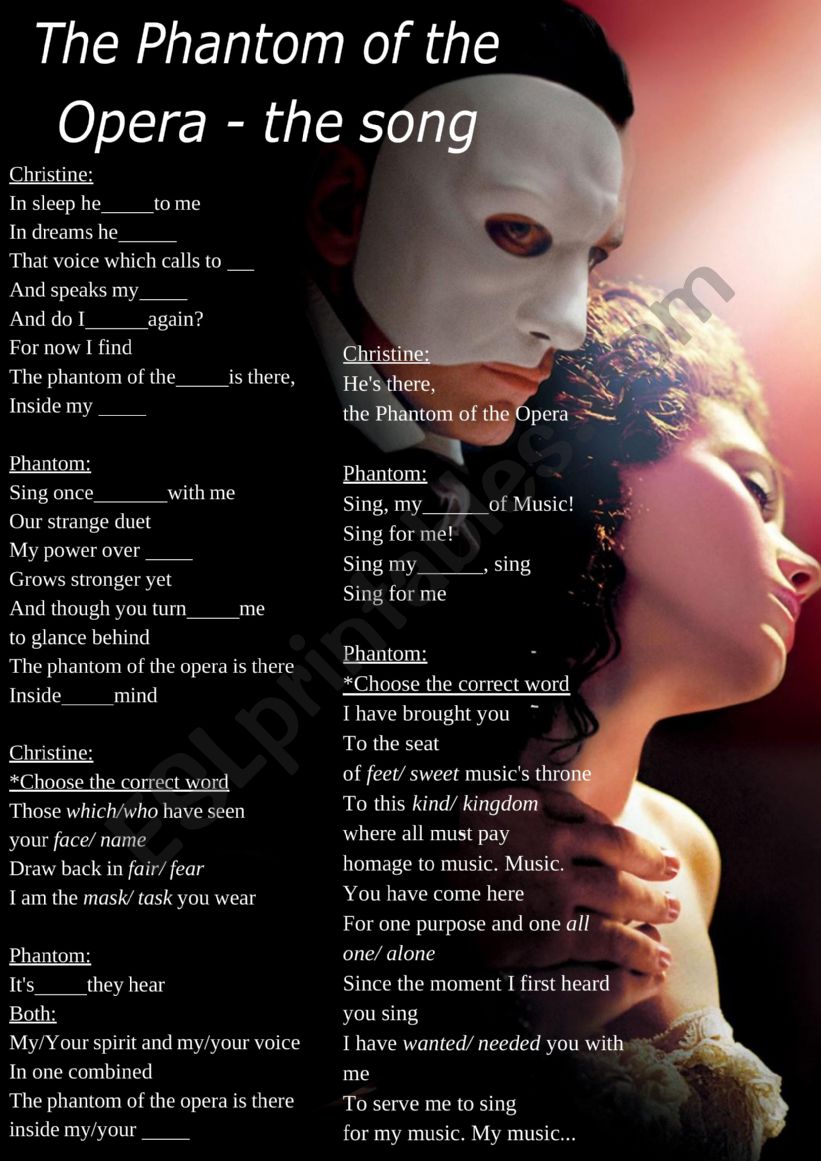The Phantom of the Opera - song