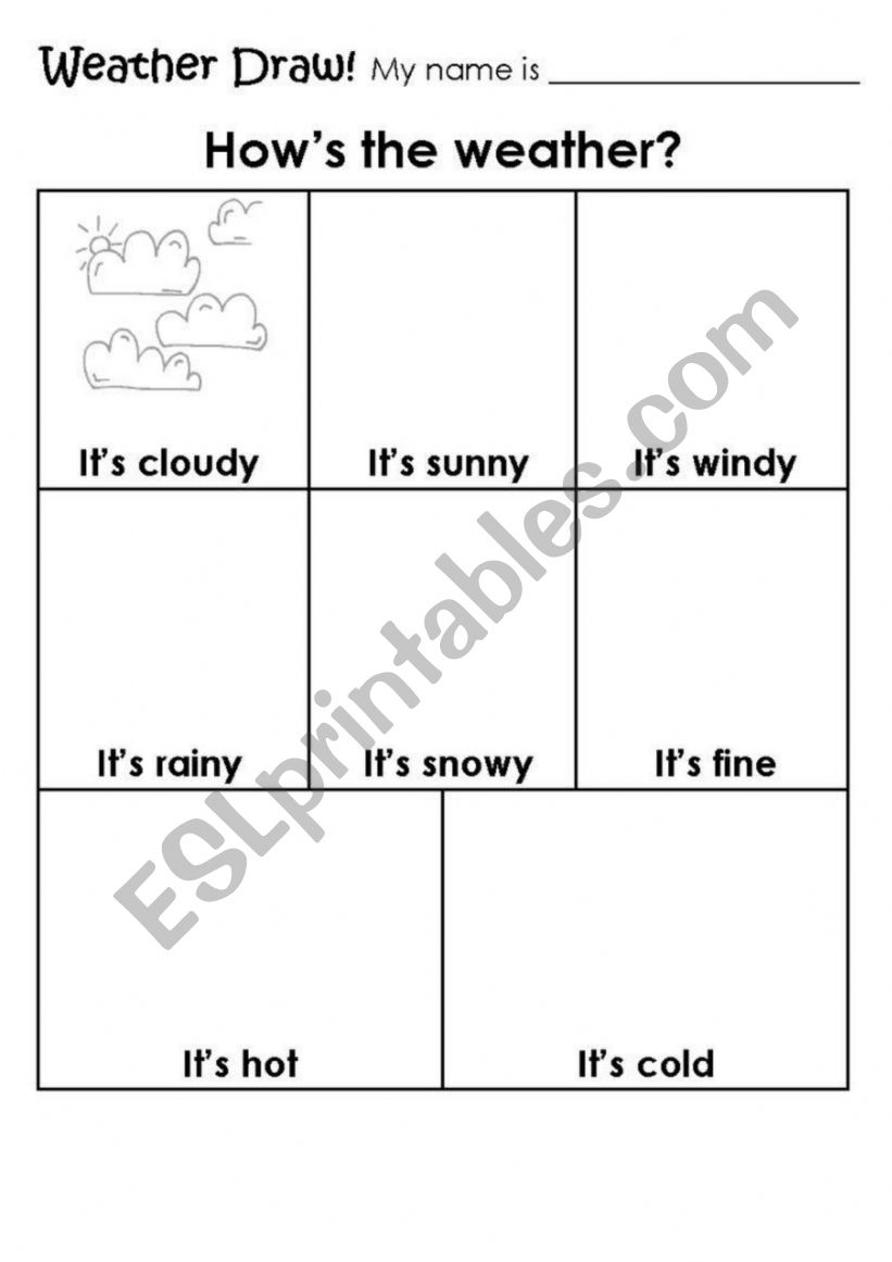 Hot and cold worksheet